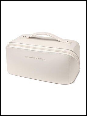 Large Capacity Travel Makeup Bag Waterproof PU Leather Toiletry Case with